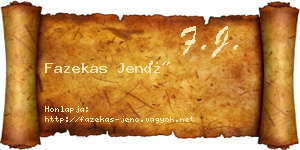 Fazekas Jenő névjegykártya